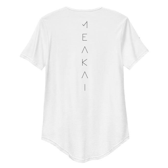 Meakai | Basic White Tee | Men's Curved Hem T-Shirt